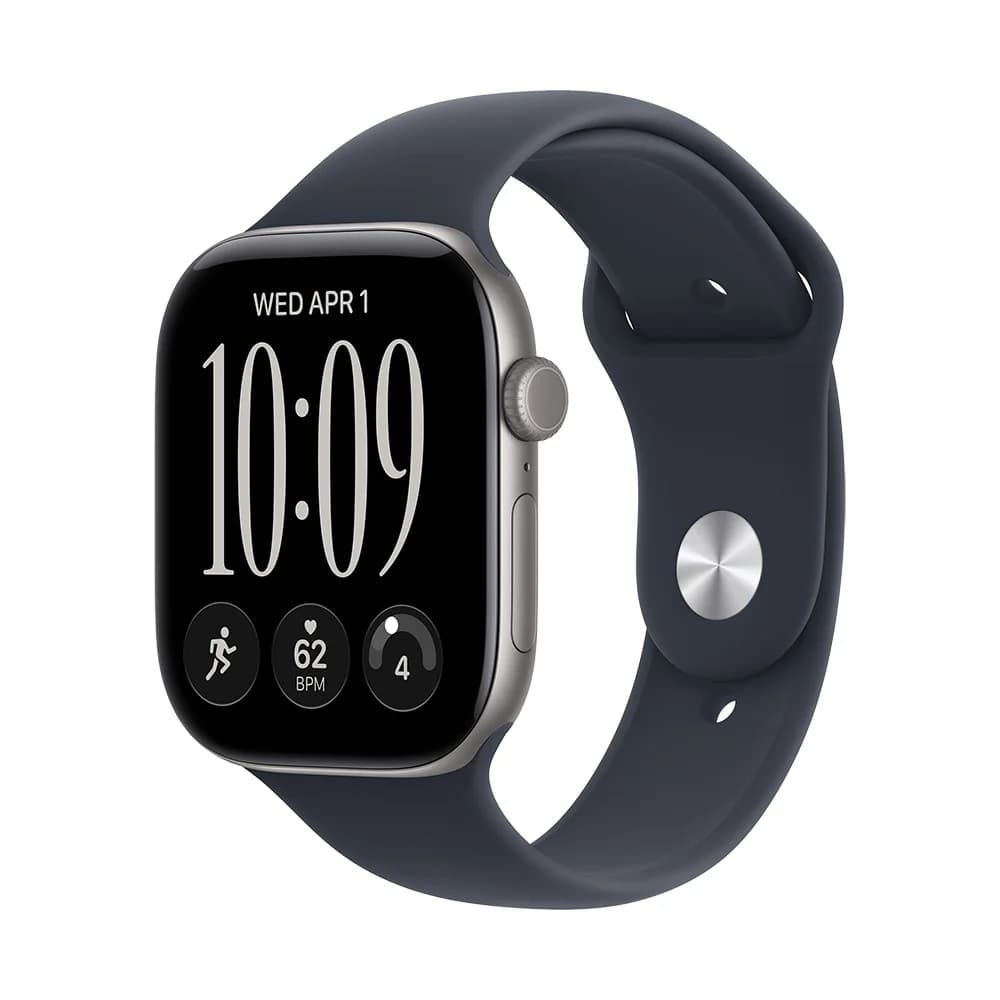 Apple Watch Series 12 GPS · Aluminium 42 mm – Space Grey · Navy Blue Sport Band - S/M