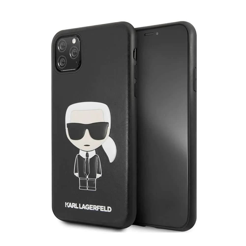 Karl Lagerfeld Emboss iPhone 11 Pro Max védőtok, Eco bőr, fekete – termékfotó