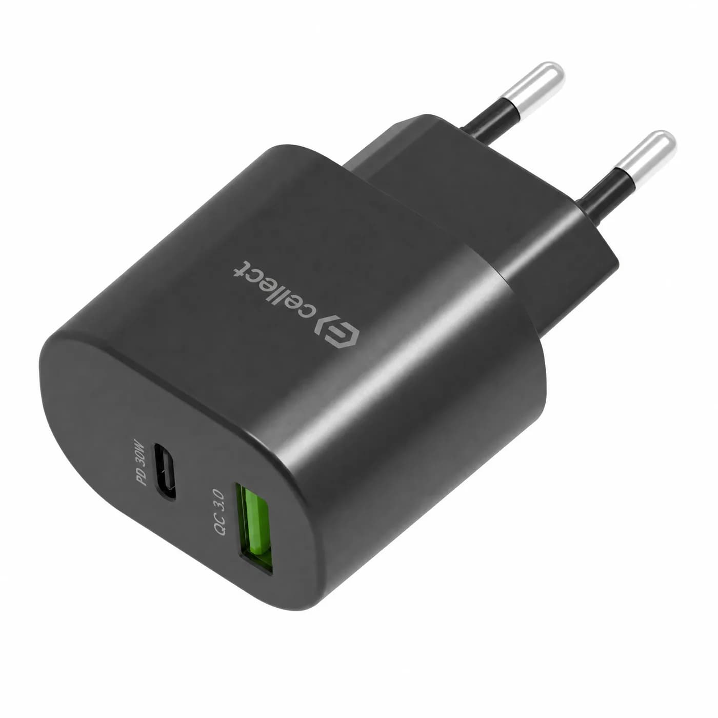 Cellect 30W hálózati gyorstöltő adapter, Fekete – termékfotó